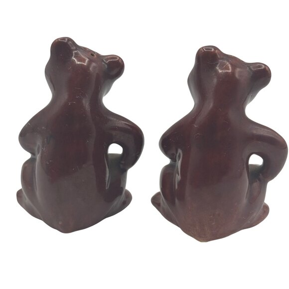 Rosemeade Brown Bear Salt & Pepper Shakers Ceramic Vintage Collectible - Picture 3 of 6